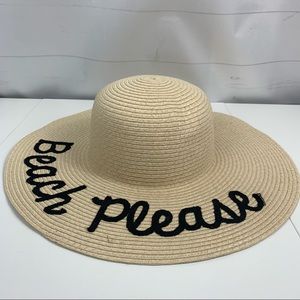 Floppy Sun Hat- Beach Please embroidered